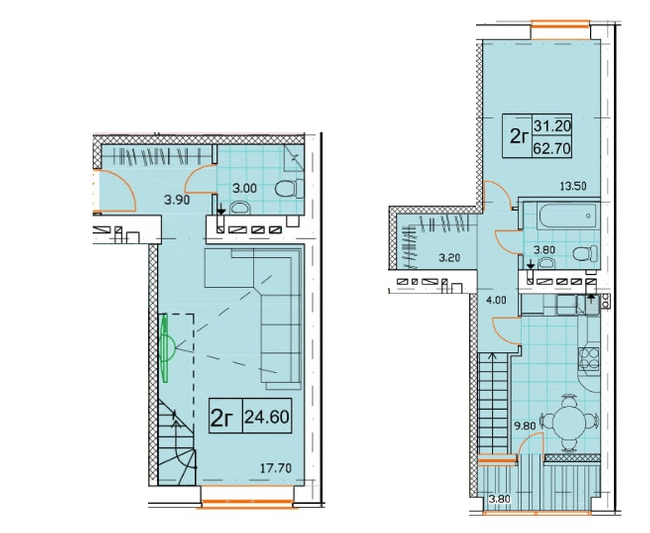 Двухуровневая 62.7 м² в ЖК Сонячна Оселя от 21 000 грн/м², г. Буча