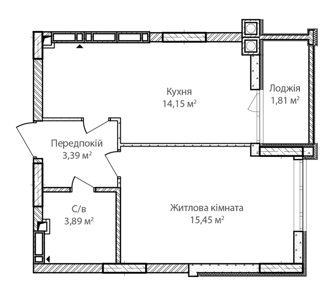 1-кімнатна 38.78 м² в ЖК Синергія Сіті від 22 000 грн/м², м. Ірпінь