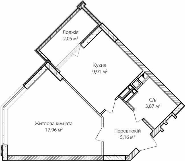 1-кімнатна 39.95 м² в ЖК Синергія Сіті від 22 000 грн/м², м. Ірпінь