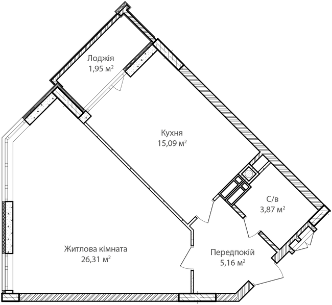 1-кімнатна 52.38 м² в ЖК Синергія Сіті від 22 000 грн/м², м. Ірпінь