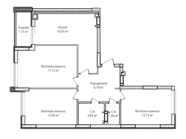 3-кімнатна 75.71 м² в ЖК Синергія Сіті від 18 000 грн/м², м. Ірпінь