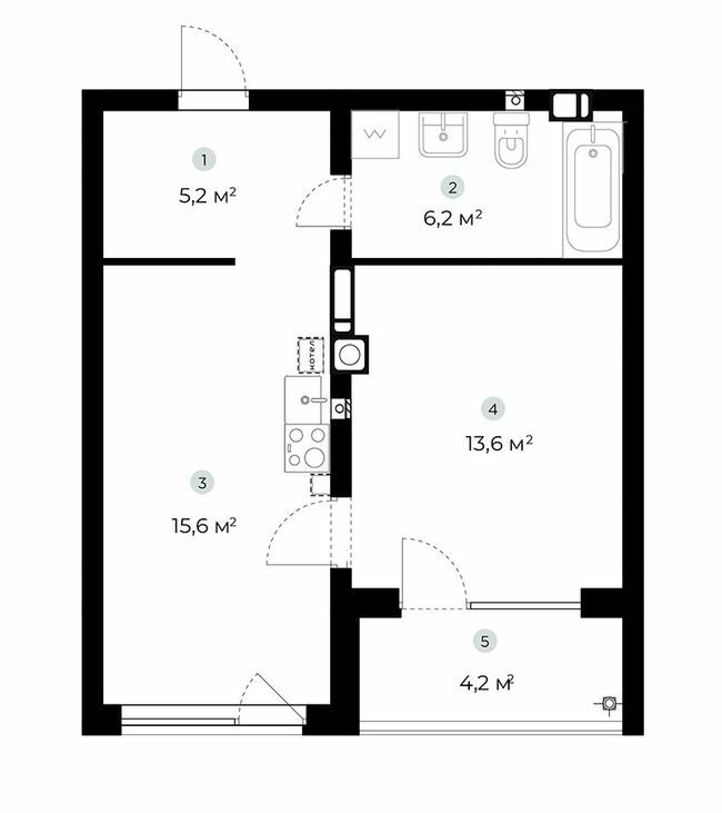1-комнатная 42.7 м² в ЖК PARKTOWN от 22 000 грн/м², пгт Гостомель