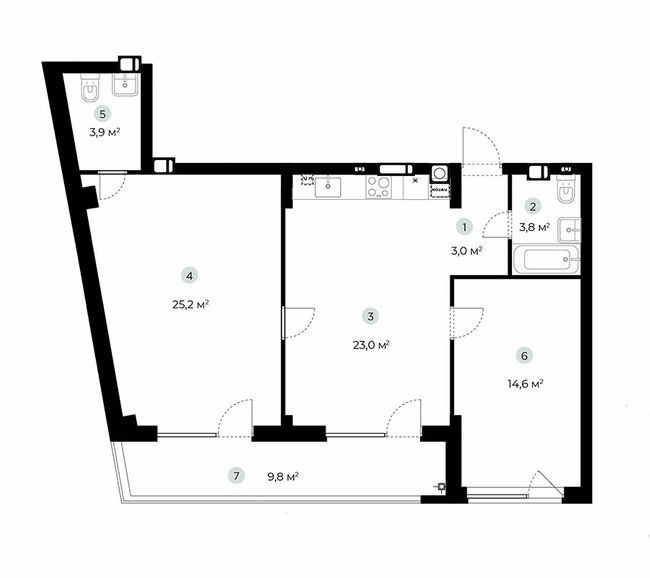 2-комнатная 78.4 м² в ЖК PARKTOWN от 22 000 грн/м², пгт Гостомель