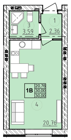 1-комнатная 30 м² в ЖК Сенсация от 19 750 грн/м², пгт Гостомель