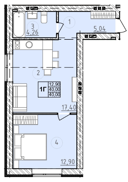 1-комнатная 40 м² в ЖК Сенсация от 19 750 грн/м², пгт Гостомель