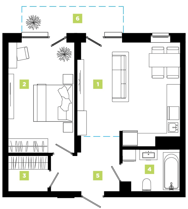 2-кімнатна 50 м² в ЖК Паркова алея від 14 000 грн/м², Івано-Франківськ