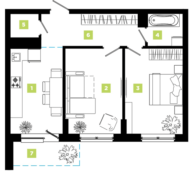 2-комнатная 57 м² в ЖК Паркова алея от 14 000 грн/м², Ивано-Франковск