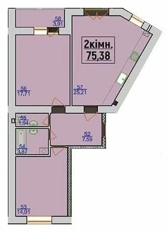 2-кімнатна 75.38 м² в ЖК Квартал Лемківський від 11 700 грн/м², Івано-Франківськ