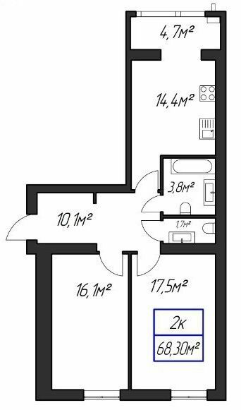 2-комнатная 68.3 м² в ЖК Парковый городок от 15 100 грн/м², Ивано-Франковск