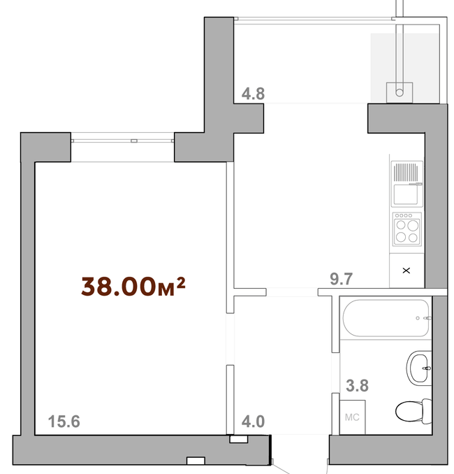 1-кімнатна 38 м² в ЖК Опришівська Слобода від 10 250 грн/м², Івано-Франківськ