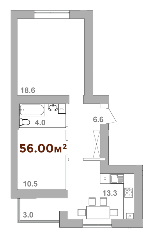 2-комнатная 56 м² в ЖК Опрышевская Слобода от 10 350 грн/м², Ивано-Франковск