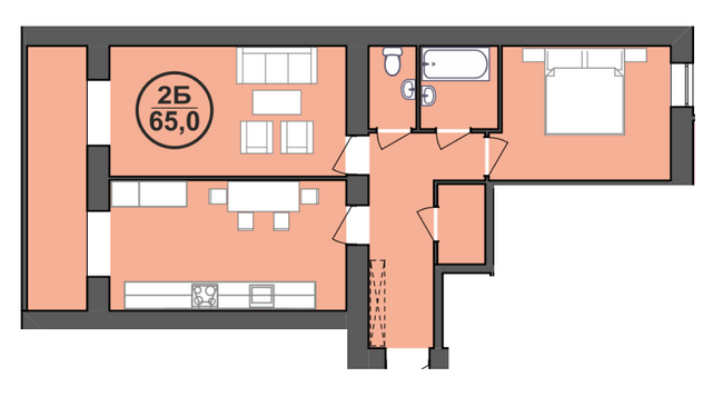 2-комнатная 65 м² в ЖК Городок Центральный от 10 500 грн/м², Ивано-Франковск