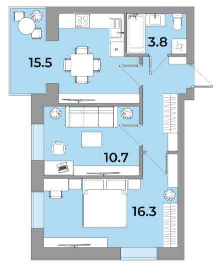 2-кімнатна 52.6 м² в ЖК Яровиця Life від 12 750 грн/м², м. Калуш