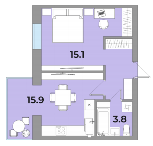 1-кімнатна 39.7 м² в ЖК Яровиця Life від 12 750 грн/м², м. Калуш