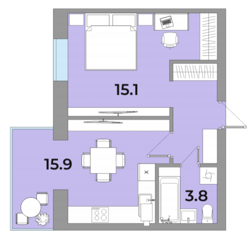 1-комнатная 39.7 м² в ЖК Яровиця Life от 12 750 грн/м², г. Калуш