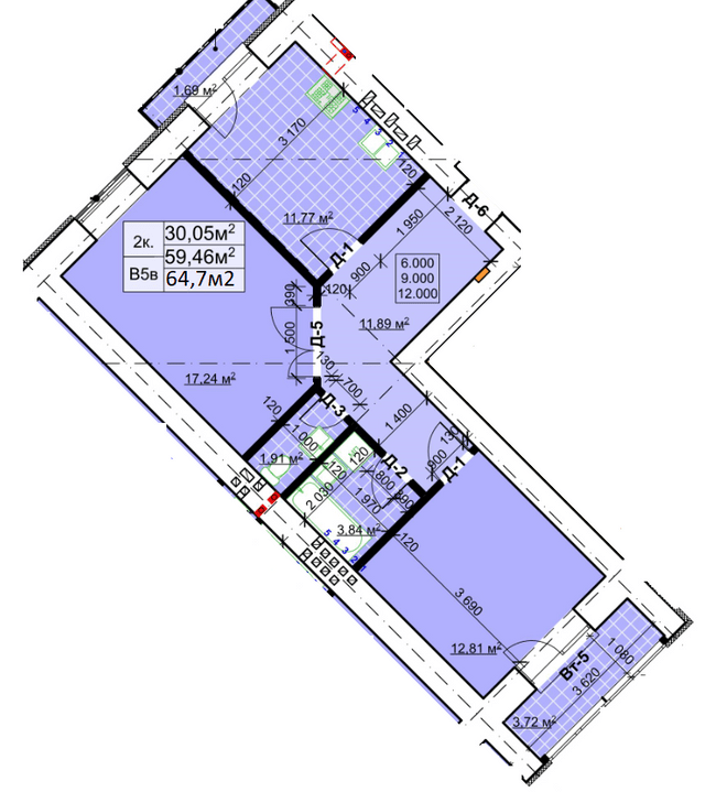 2-кімнатна 64.7 м² в ЖК Столичний квартал від 13 300 грн/м², м. Коломия