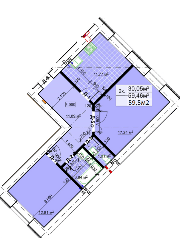 2-кімнатна 59.5 м² в ЖК Столичний квартал від 13 300 грн/м², м. Коломия