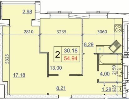 2-кімнатна 54.94 м² в ЖК Grand Royal від 15 500 грн/м², Хмельницький