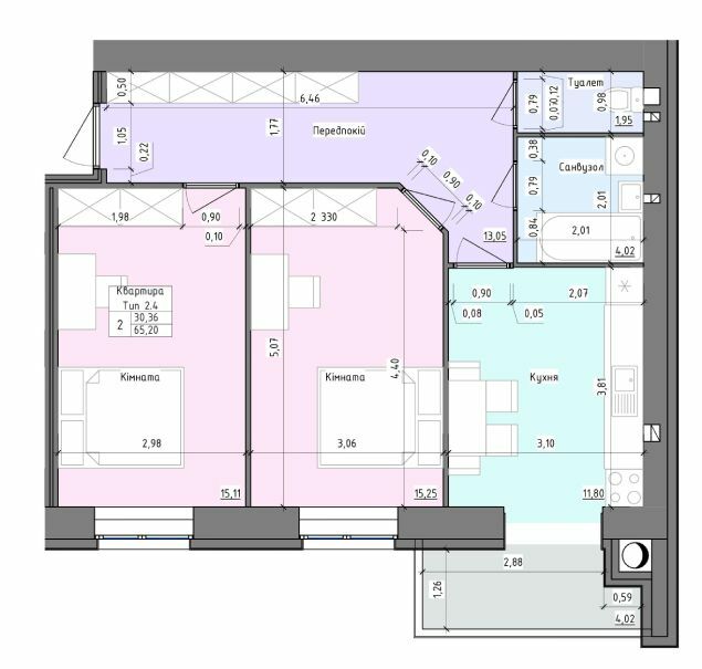 2-комнатная 65.2 м² в ЖК Барви от 13 000 грн/м², Хмельницкий