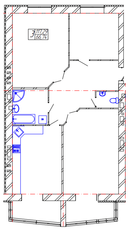 3-комнатная 117.29 м² в ЖК на вул. Проскурівського підпілля, 110 от застройщика, Хмельницкий