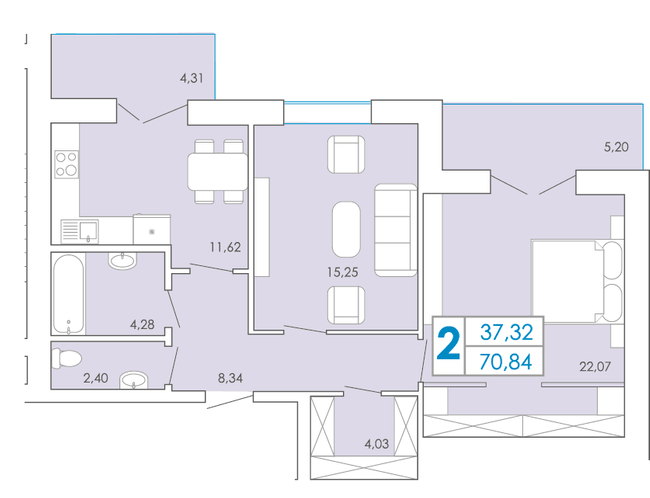 2-комнатная 70.84 м² в ЖК Срібні озера комфорт от 14 500 грн/м², Хмельницкий