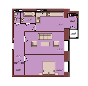 2-комнатная 67.36 м² в ЖК Дом Чехова от 11 500 грн/м², г. Каменец-Подольский