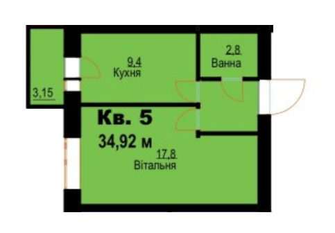 1-кімнатна 34.92 м² в ЖК на вул. Молодіжна, 26 від 9 000 грн/м², м. Кам`янець-Подільський