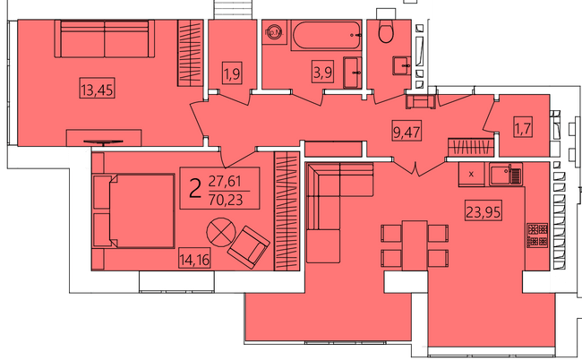 2-комнатная 70.23 м² в ЖК Living Park "Нова Будова-2" от 14 500 грн/м², с. Мукша Китайгородская