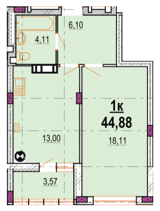 1-кімнатна 44.88 м² в ЖК Родинний маєток від 24 000 грн/м², Вінниця