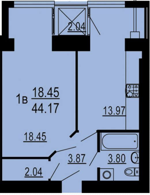 1-кімнатна 44.17 м² в ЖК Сімейний комфорт від 15 300 грн/м², Вінниця