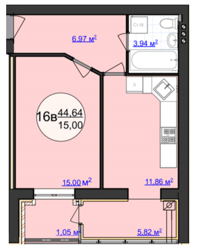 1-комнатная 44.64 м² в ЖК Кемпинг Сити от 13 500 грн/м², пгт Стрижавка