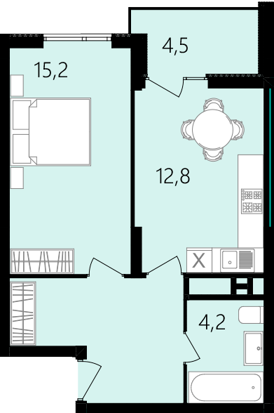 1-комнатная 46.2 м² в ЖК Лесопарковый от 24 000 грн/м², Винница