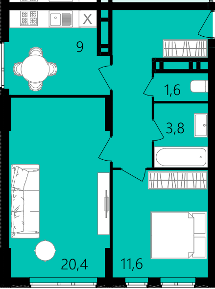 2-кімнатна 56 м² в ЖК Лісопарковий від 25 100 грн/м², Вінниця