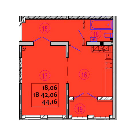 1-кімнатна 44.16 м² в ЖК Варшавський від 14 100 грн/м², м. Ковель