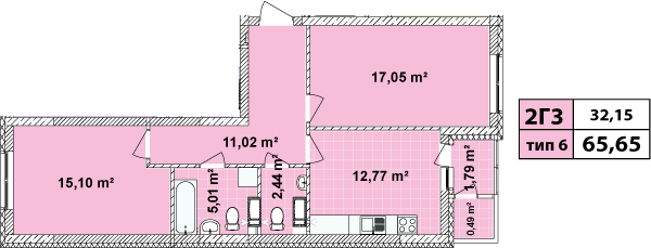 2-кімнатна 65.87 м² в ЖК Сирецькі сади від 30 256 грн/м², Київ