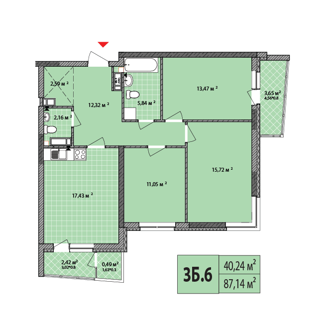 3-комнатная 87 м² в ЖК Сырецкие сады от 31 394 грн/м², Киев