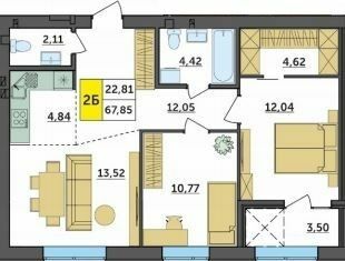 2-кімнатна 67.85 м² в ЖК Амстердам від 18 500 грн/м², с. Струмівка