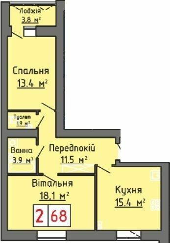 2-комнатная 68 м² в ЖК Оберег от 17 000 грн/м², Луцк