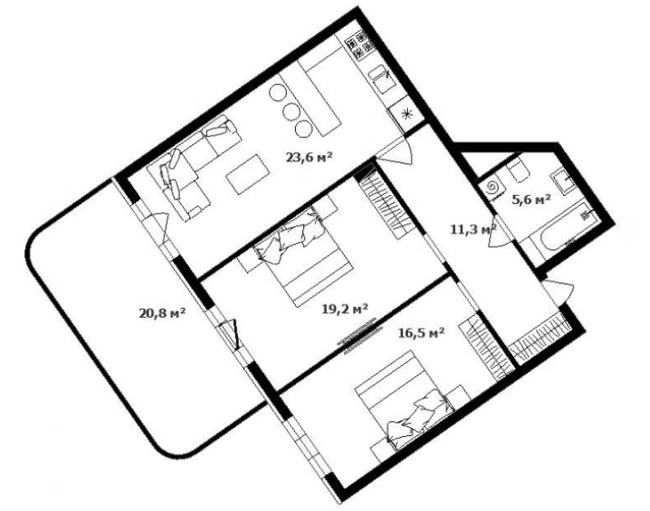 2-комнатная 83 м² в ЖК Dream City от 34 700 грн/м², Ужгород