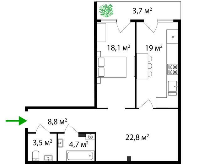 1-кімнатна 80.6 м² в ЖК Dream City від 27 350 грн/м², Ужгород