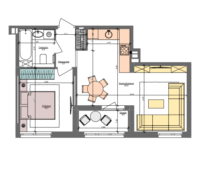 1-кімнатна 45.5 м² в ЖК Файна Таун від 58 450 грн/м², Київ