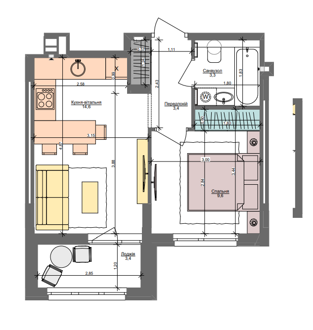 1-комнатная 37.9 м² в ЖК Файна Таун от 58 450 грн/м², Киев