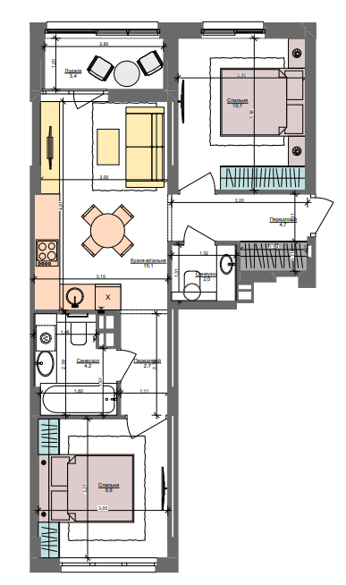 2-кімнатна 52.7 м² в ЖК Файна Таун від 55 650 грн/м², Київ