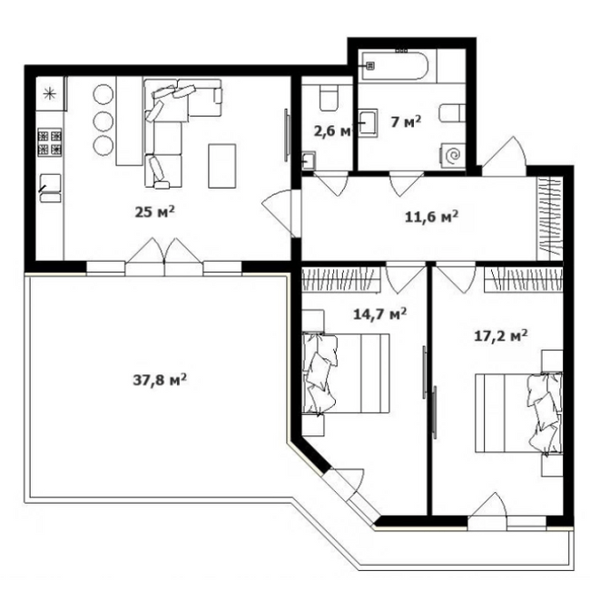 2-комнатная 86.5 м² в ЖК Green Land от 30 350 грн/м², Ужгород