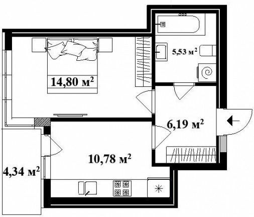 1-комнатная 38 м² в ЖК Park Land от 28 350 грн/м², Ужгород