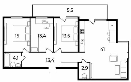 3-комнатная 108 м² в ЖК Park Land от 25 300 грн/м², Ужгород