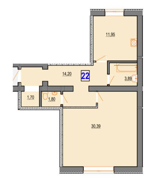 1-кімнатна 63.93 м² в ЖК Маєток Боздош від 16 400 грн/м², Ужгород