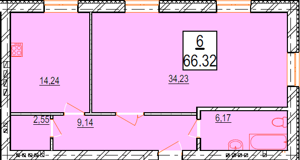 1-кімнатна 66.32 м² в ЖК Маєток Боздош від 16 400 грн/м², Ужгород