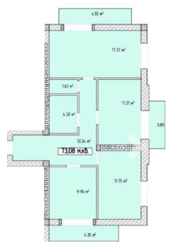 3-комнатная 73.08 м² в ЖК Паннония от 28 900 грн/м², Ужгород