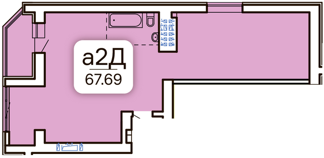 2-комнатная 67.69 м² в ЖК Kvartal от 19 500 грн/м², Запорожье
